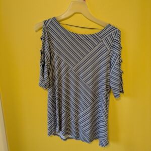 Blouse Cable & Gauge Blue Striped Blouse